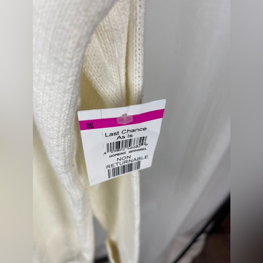 BCBGMAXAZRIA off white cold shoulder sweater size small NWT - Picture 8 of 10